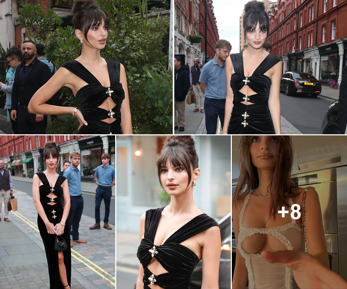 Emily Ratajkowski Shows Off Underboob In Sexy Cut Out Black Dress At Vogue Party In London Loridu